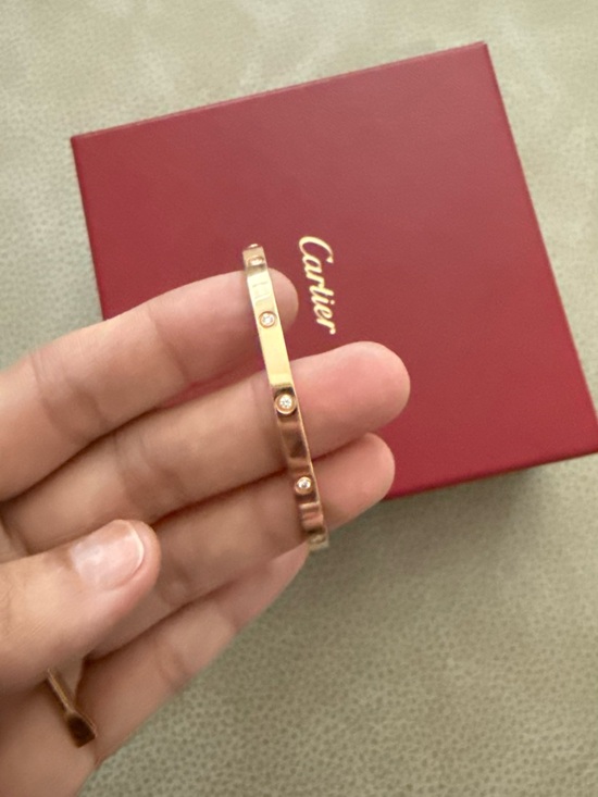 Cartier Jewelry - Cartier Rose Gold Screw Motif Bracelet with Diamond Accents